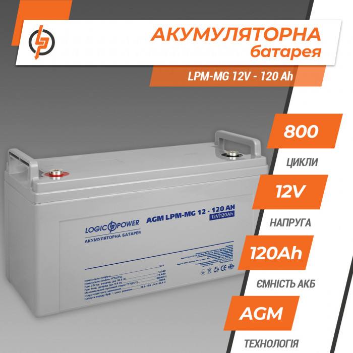 Аккумуляторная батарея LogicPower LPM-MG 12V 120Ah