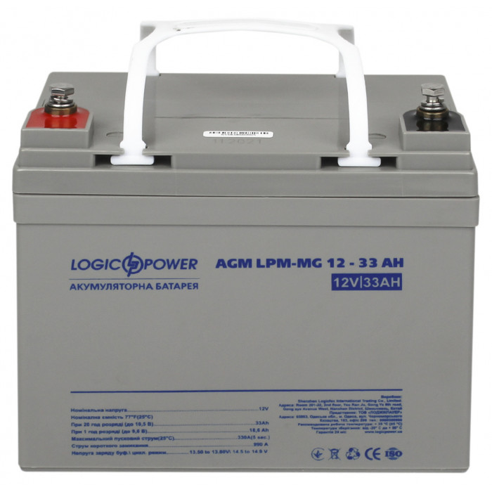 Аккумуляторная батарея LogicPower LPM-MG 12V 33Ah