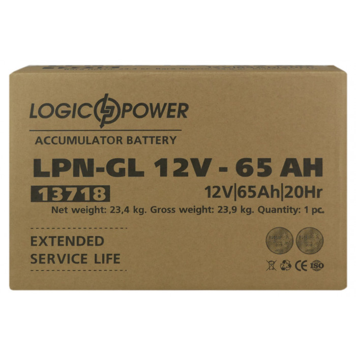Акумуляторна батарея LogicPower LPN-GL 12V 65Ah