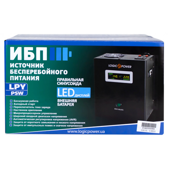ДБЖ LogicPower LPY-W-PSW-500VA+