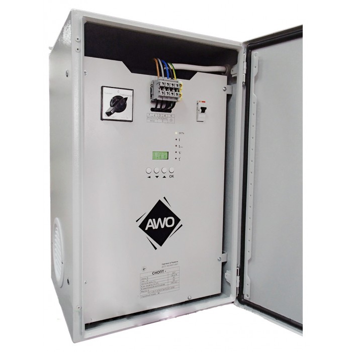 Трифазний стабілізатор напруги Awattom СНТПТ IP56 21,0 кВт (3x7,0)